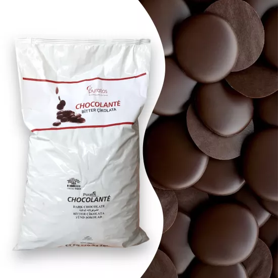 Purotas Chocolante Belçika Bitter Drop Çikolata 15 Kg