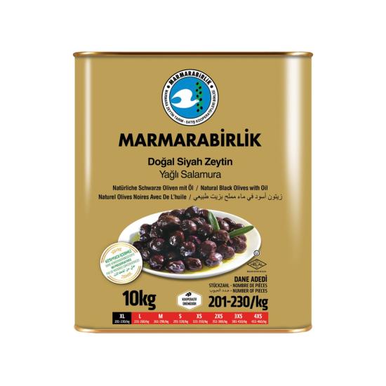 Marmarabirlik Siyah Zeytin Yağlı Salamura XL Mega 10 Kg.(201-230)