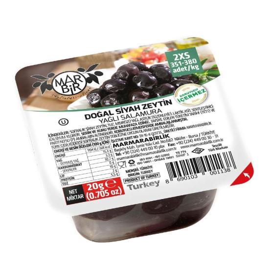 MarBir Siyah Piknik Zeytin 2Xs (351-380) 20 Gr.*96 Adet
