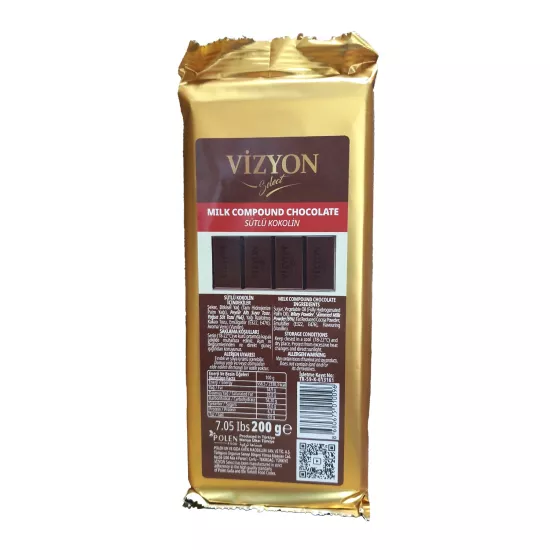 Vizyon Select Mini Blok Sütlü Kokolin 2 Kg (200 Gr x 10 Adet)