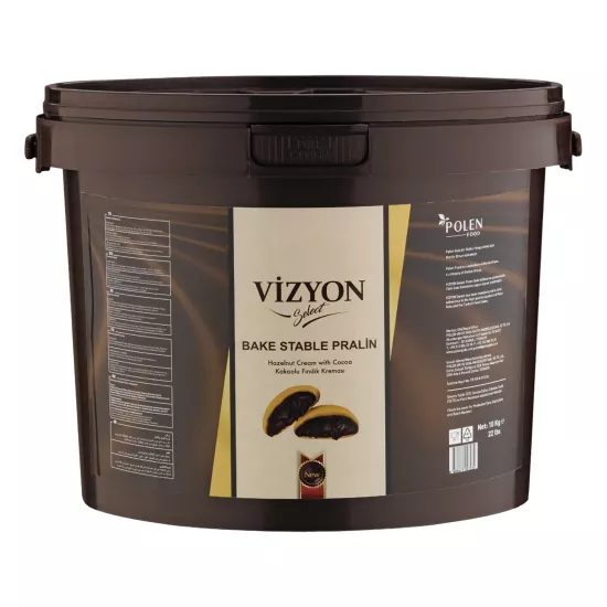 Vizyon Select Bake Stable Pralin 10 Kg - Pişmeye Dayanıklı Kakaolu Fındıklı Dolgu