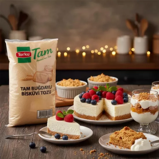 Torku Tam Buğdaylı Bisküvi Tozu 1 Kg - Pastacılık ve Tatlı Tabanı
