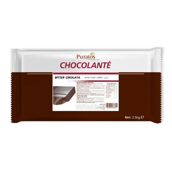 Puratos Chocolante Bitter Gerçek Çikolata Blok 2,5 Kg.