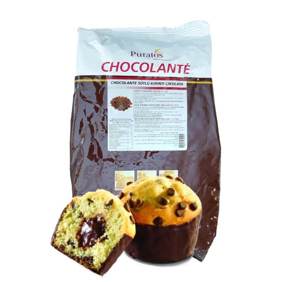 Puratos Chocolante Sütlü Kırıntı Çikolata Parlak 4 X 7 mm (1 Kg)