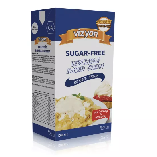 Vizyon Şekersiz Sıvı Krem Şanti 1 L X 12 Adet (Kolisiyle)