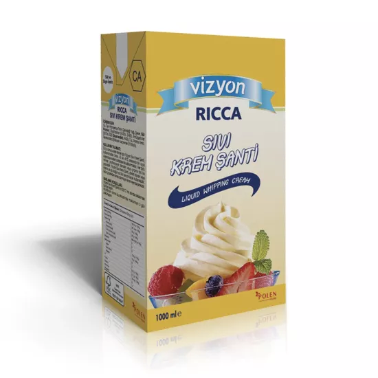 Vizyon Ricca Sıvı Krem Şanti 1 L X 12 Adet (Kolisiyle)