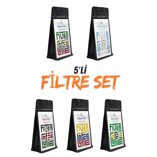 C.O.M. & Lowell - Filter Coffee 250 Gr.* 5 Adet (Filter Kahve Set)