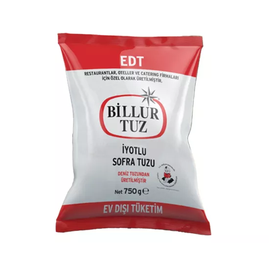 Billur Tuz EDT İyotlu Sofra Tuzu 750 g X 6 Adet Yıkanmış Deniz Tuzu