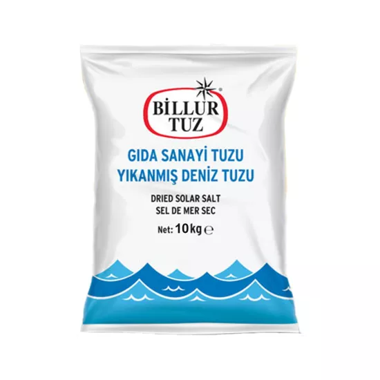 Billur Gıda Sanayi Tuzu 10 kg Yıkanmış Deniz Tuzu İyot İlavesiz
