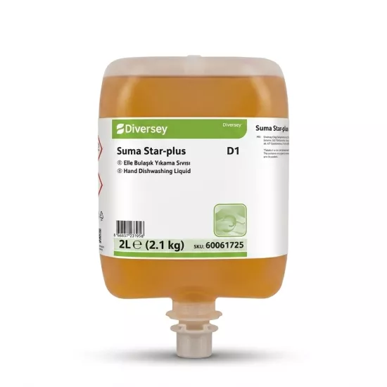 Diversey Suma Star-plus D1 Konsantre Elde Bulaşık Yıkama Sıvısı 2 L