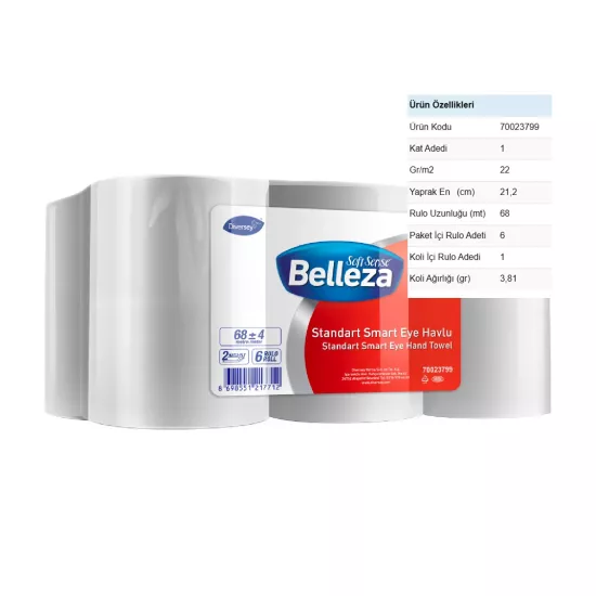 Diversey Belleza Standart Smart Eye Havlu 21cm X 68m 6 Rulo