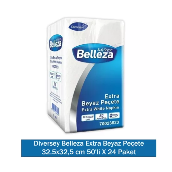 Diversey Belleza Extra Beyaz Peçete 32,5x32,5 cm 50’li X 24 Paket