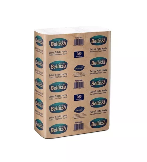 Diversey Belleza Extra Z Katlı Havlu 20x24 cm 200 Yaprak X 12 Paket