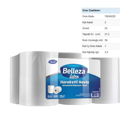 Diversey Belleza Labro Hareketli Havlu 59m*6 Rulo
