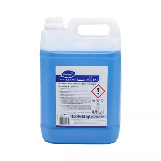 Diversey Taski Sprint Flower E1E 5 L – Kalıcı Parfümlü Yüzey Temizleyici, Deodorize Edici Temizlik Ürünü