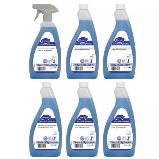 Diversey Taski Sprint Spitfire Plus Ağır Kirler İçin Genel Temizlik Ürünü 750 Ml X 6 Adet