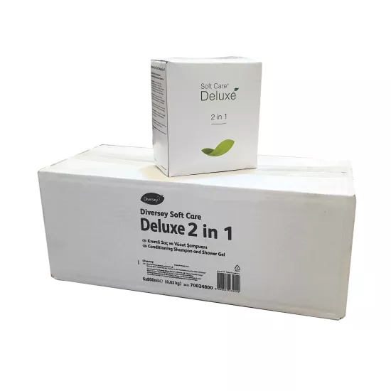 Diversey Soft Care Deluxe 2 in 1 Saç ve Vücut Şampuanı 0.8 L x 6 Adet / 1 Koli