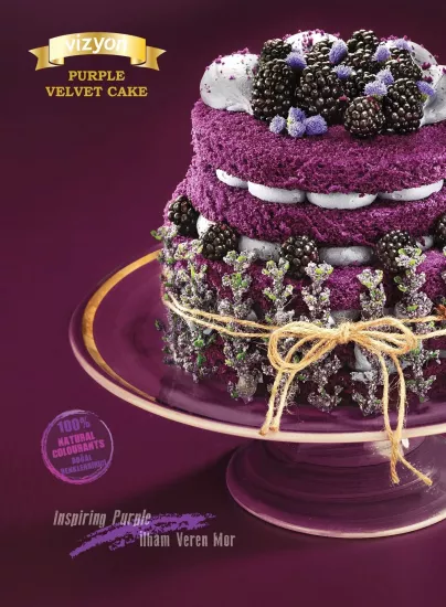 Vizyon Mor Kadife Kek Miksi 10 Kg - Purple Velvet Cake Toz Karışımı