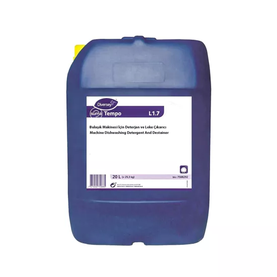 Diversey Suma Tempo L1.7 Bulaşık Makinesi için Deterjan ve Leke Çıkarıcı 20 L (25,3 kg)