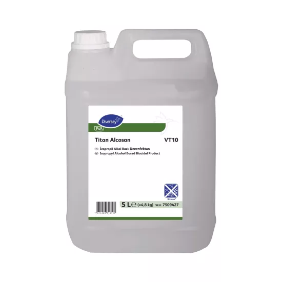 Diversey Titan Alcosan VT10 Alkol Bazlı Yüzey Dezenfektanı 5L 4,8 Kg