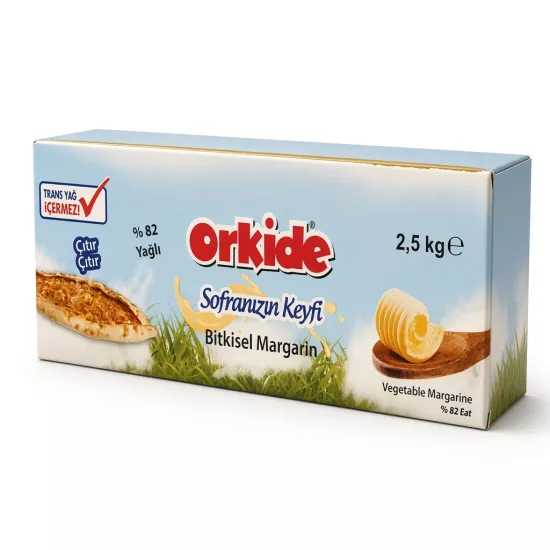 Orkide Sofranızın Keyfi Bitkisel Margarin %82 Yağlı 15 kg (2,5 Kg X 6 Adet)