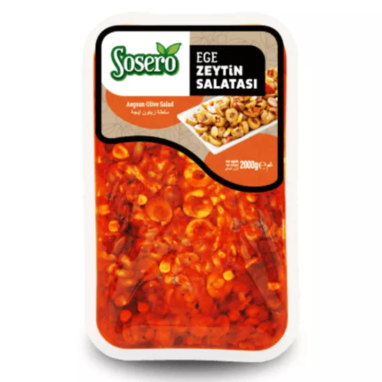 Sosero Ege Zeytin Salatası Vakumlu Tabak 2 Kg