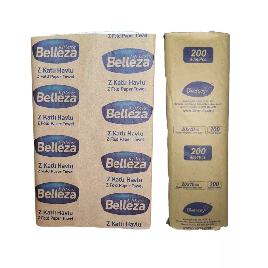 Diversey Belleza Z Katlı Dispanser Havlu 20X20 cm 200 Yaprak X 12 paket