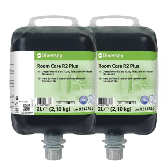 Diversey Room Care R2 Plus Konsantre Dezenfektanlı Sert Yüzey Temizleyici 2 x 2 L (4 L)