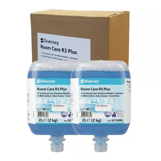 Diversey Room Care R3 Plus Konsantre Cam, Ayna ve Sert Yüzey Temizleyici 2 x 2 L (4 L)