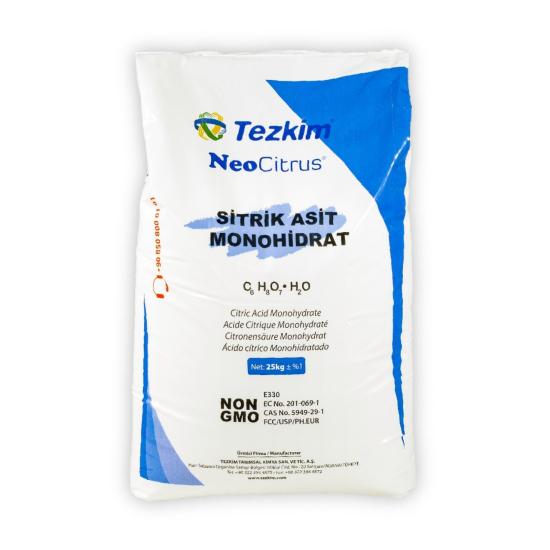 Tezkim NeoCitrus Sitrik Asit Monohidrat 25 Kg - Limon Tuzu.