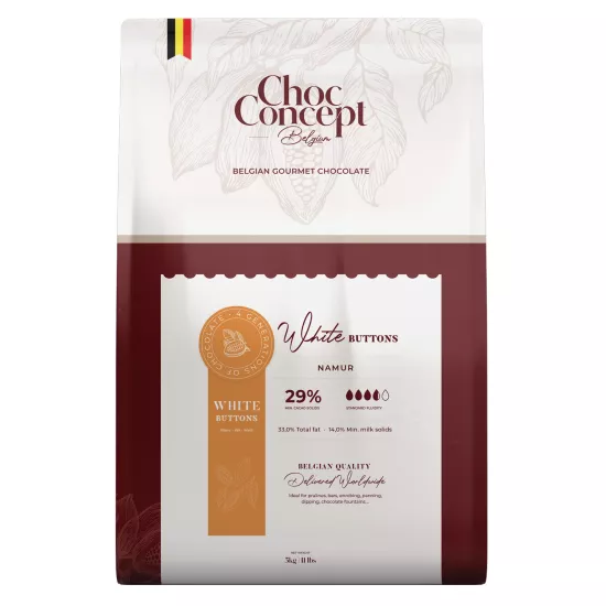 ChocConcept Namur Beyaz Pul Belçika Çikolatası 5 kg (Min. %29 Kakao)
