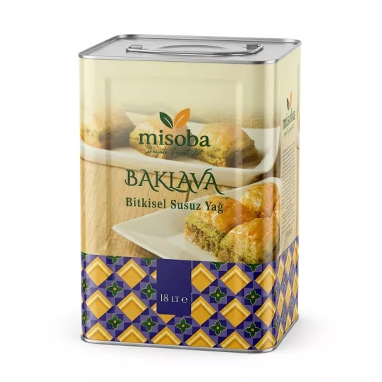 Misoba Tereyağ Aromalı Baklavalık Bitkisel Susuz Yağ 18 Lt (17 Kg) - 100% Vegetable Ghee