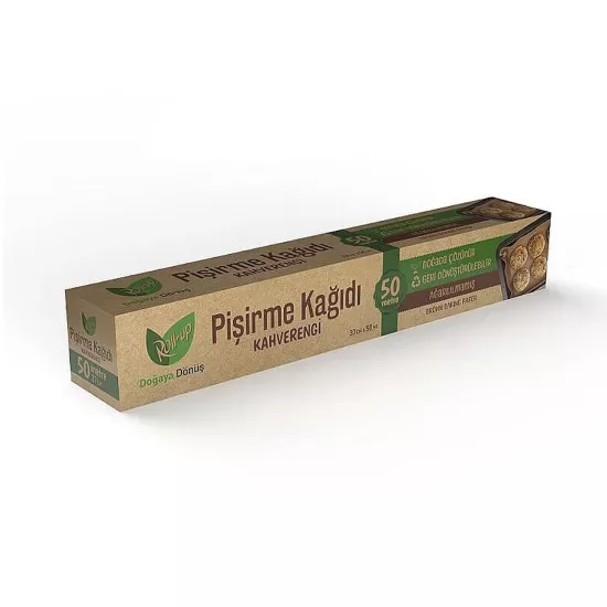 Roll-up Kahverengi Pişirme Kağıdı 37cm x 50m | Doğaya Saygılı Ağartılmamış