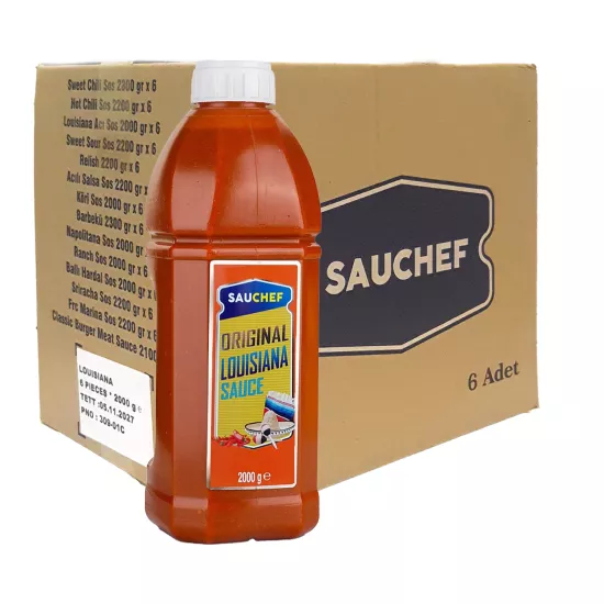 Sauchef Louisiana Acı Biber Sosu 2000 g X 6 Adet Kolisiyle / Original Louisiana Sauce