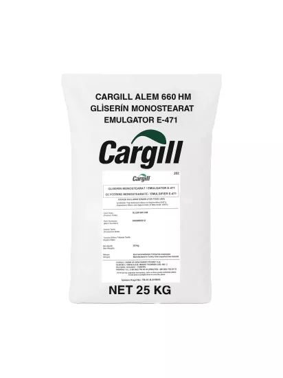 Cargill Alemdar Alem 660 HM Gliserin Monostearat - Emülgatör (ADMÜL) E471 25 kg   -  Kargo Dahil