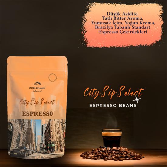 C.O.M. & Lowell - Citysip Select Espresso Kahve Çekirdekleri 1000 Gr.