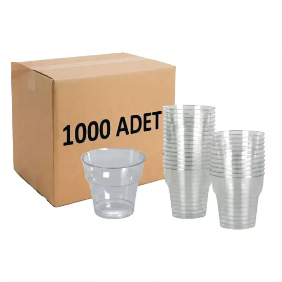 Kristal Sert Plastik Bardak 180 ml 1000 Adet (25’li 40 Paket)