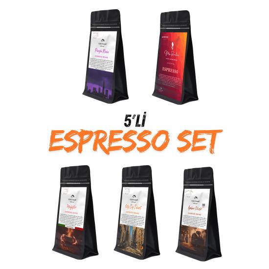 C.O.M. & Lowell - Espresso Kahve Çekirdekleri  250 Gr.* 5li ( Espresso SET)