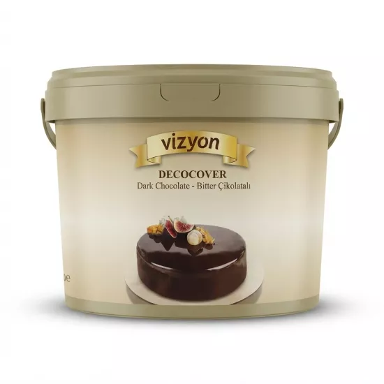 Vizyon Decocover Dark Chocolate Bitter Çikolatalı Pasta Sosu 6 Kg