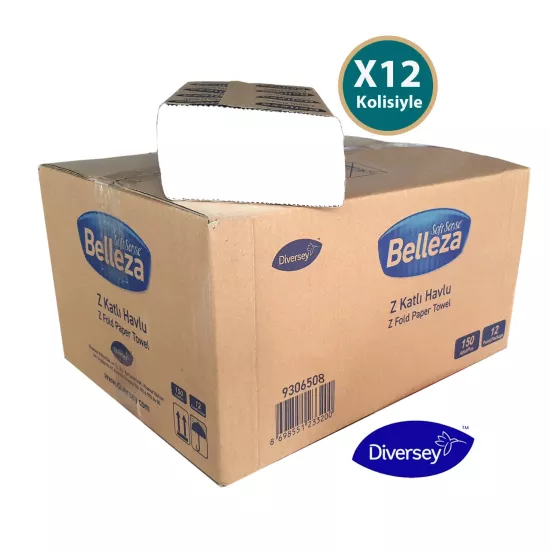 Diversey Belleza Z Katlı Dispanser Havlu 20X20 cm 200 Yaprak X 12 paket