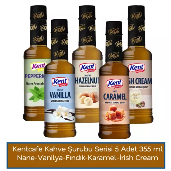 Kent Boringer Kahve Şurubu Tatlandırıcı Set 355 ml x 5 Şişe