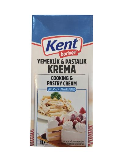 Kent Boringer %26 Yağlı Yemeklik ve Pastalık Şekersiz Bitkisel Yağlı Krema 1L