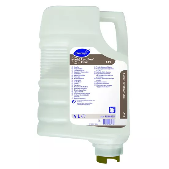 Diversey Suma Revoflow Clear A11 Endüstriyel Bulaşık Makineleri İçin Durulama Katkı Maddesi 4 L