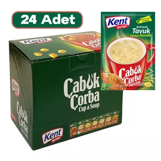 Kent Boringer Şehriyeli Tavuk Çabuk Çorba 17g X 24 Adet