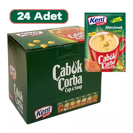 Kent Boringer Çabuk Çorba Mercimek 22 gr. * 24 Adet