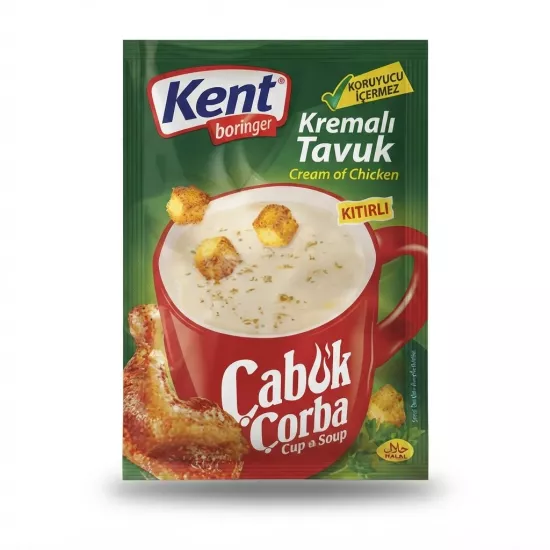 Kent Boringer Kremalı Tavuk Çabuk Çorba 18 g X 24 Adet