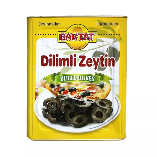 Baktat Dilimli Siyah Zeytin 8 kg Sofralık Salamura İşlem Görmüş Zeytin