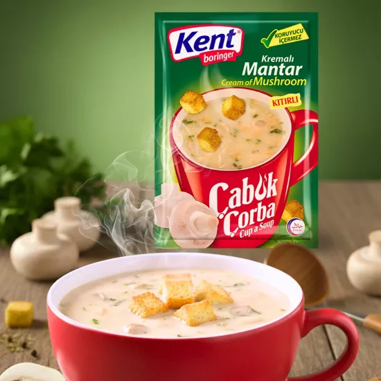 Kent Boringer Kremalı Mantar Çabuk Çorba 19g X 24 Adet