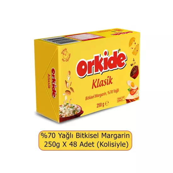 Orkide Klasik Bitkisel Margarin %70 Yağlı 250g X 48 Adet Kolisiyle