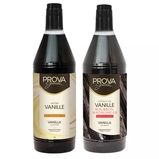 Prova Gourmet 2’li Aroma Seti – Madagaskar Vanilya Özütü 1 L + Karamel & Vanilya Aroması 1 L